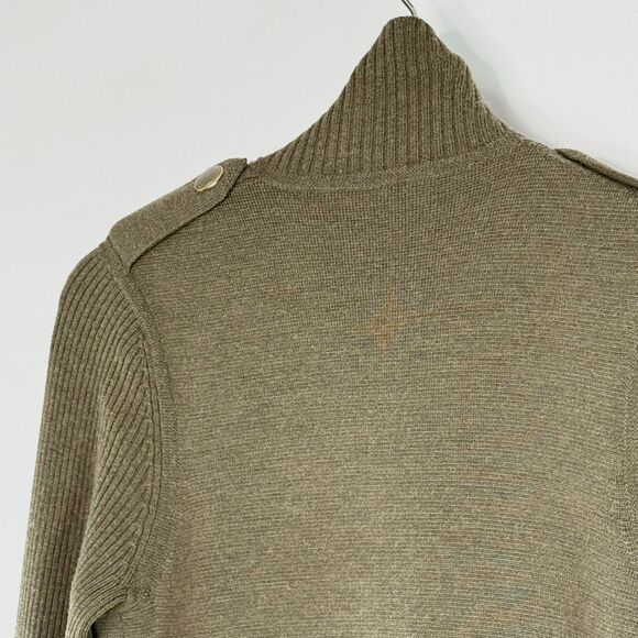 Worth Hunter Green Wool Military Style Long Button Down Cardigan - Women’s US s - Picture 6 of 9